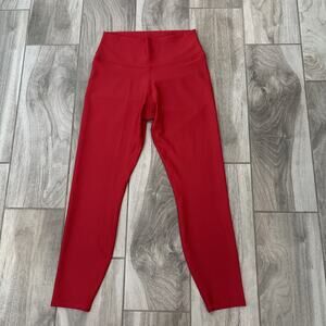 Alo Yoga Classic Red High Rise Waist Airlift 7/8 Leggings Size Large 26” In